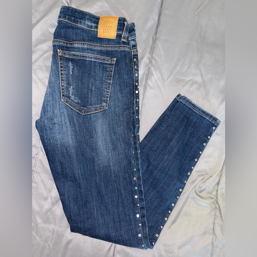 Zara Basic Studded Jeans